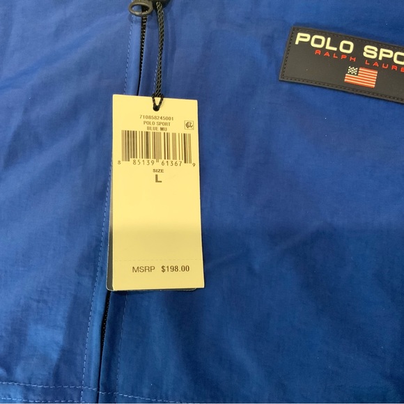 New POLO SPORT Ralph Lauren Colorblock Hooded Windbreaker Jacket Mens Size L - Picture 6 of 13